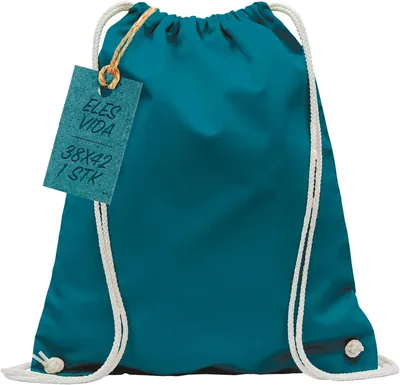 ELES VIDA Cotton Tas, Sporttas, Rugzak, Stoftas, Gymtas, Jute, Oeko-Tex Gecertificeerd, Winkel tas, Gymtas voor Pijn