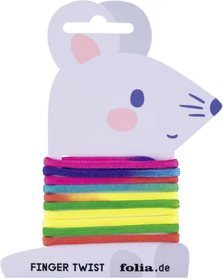 Folia 33177 Finger Twist-Spiel, Regenbogen-Design, ca. 160 cm lang, Fingerspiel für Kinder ab 5 Jahren - 45% Rabatt