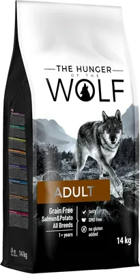 Aliment sec pour chien Wolf's Hunger, formule sans grain délicate au saumon pour chiens adultes de toutes races et chiens allergiques