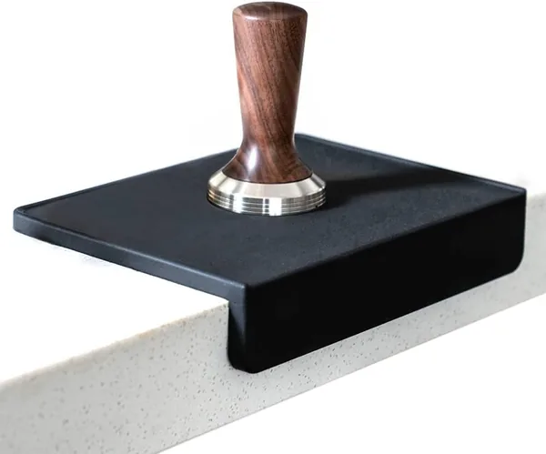 Watchget Espresso Tamping Mat - Black Silicone Coffee Tamper Pad, 8x6 Inch