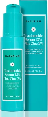 Naturium Niacinamide Serum 12%+Zinc 2%, Pore Minimizer, Dark Spot Corrector, Hyaluronic Acid & Vit - 8% Off