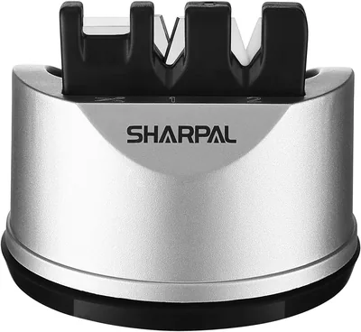 SHARPAL 191H Pocket Kitchen Chef Knife and Scissors Sharpener for Straight and Serrated Knives, 3-St