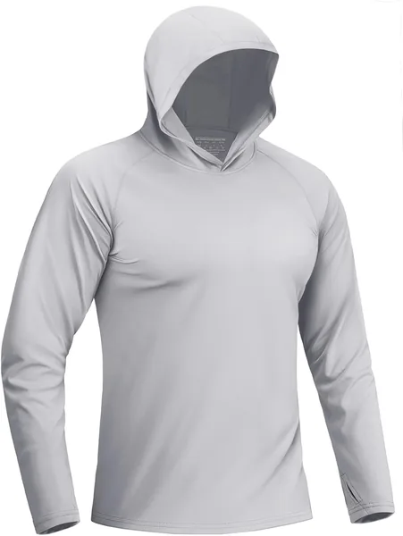 TACVASEN Men's UPF 50+ Sun Shirts UV Protection Quick Dry Lightweight Long Sleeve Hoodie Shirt Cool Shirt Fishing Swim