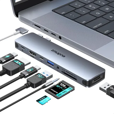 USB C Adapter for MacBook Pro - 8 Port Multiport Hub