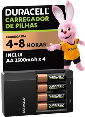 Duracell - Cargador Premium Pilas Recargables, Carga Extra Rápida Compatible con Baterías Duracell AA y AAA NiMH, Incluye 1 C