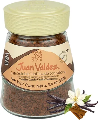 Juan Valdez | Café Premium con Micromolido, Liofilizado Soluble de Colombia, Sabor Vainilla Canela - 95g | ¡29% Off!