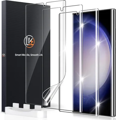 Protecteur d'écran LK Compatible avec Samsung Galaxy S23 Ultra, 3 Pièces, TPU Transparent