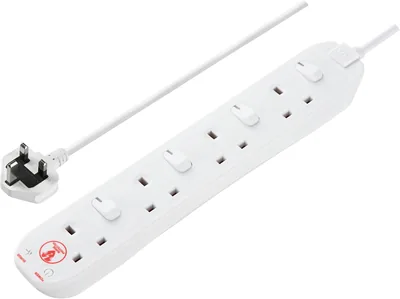 Masterplug Four Socket Extension Lead 2m Surge Protection