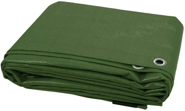 3 x 4 m Green Tarpaulin Waterproof Heavy Duty Tarp Sheet Cover, Groundsheet