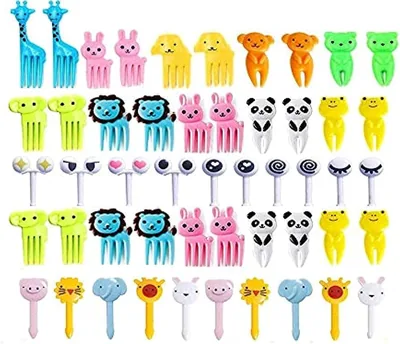 50 Pcs Food Fruit Fork Picks for Kids