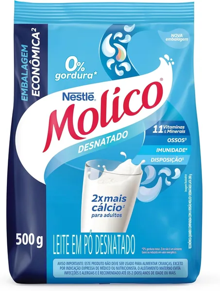Molico Leite Em Pó Desnatado Total Cálcio 500g - 50% Off