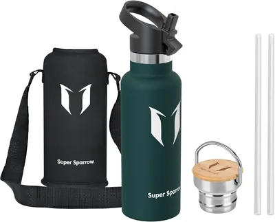 Sparrow Insulated Vattensfles - Stålstrå 500/750ml/1L | Sportflask, Trinkflask, Termosflask