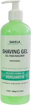 Gel para afeitar 500mL con Bergamota y Aloe Vera - Deslizante e Hidratante - Fresco, Hidratante - 20% de descuento