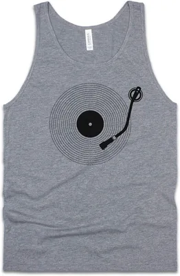 Strand Clothing Turntable Tank Top LP Vinyl Record Player Mens Womens Graphic Printed Cami Vest Best Deal
