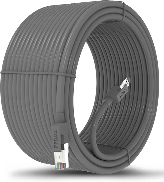 FEDUS Cat6 Heavy Duty Outdoor Cable 10M 32 Feet Weatherproof/UV Resistant 10000mbps Ethernet Cable Suitable for Direct Burial Installations cat6 Ethernet Patch Cable LAN Cable