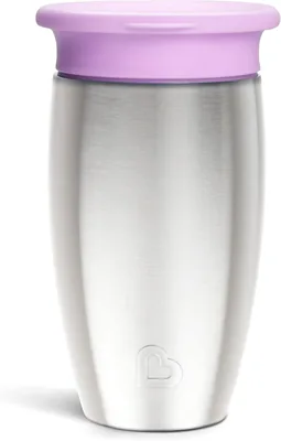 Munchkin Miracle Stainless Steel Sippy Cup, Purple, 10oz