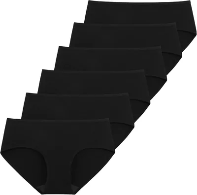 Innersy Frauen Unterwäsche, 100% Baumwolle, Atmungsaktive Hipster-Unterwäsche, Basic, Bequeme Slips, 6er Pack | 100% Baumwollbeutel