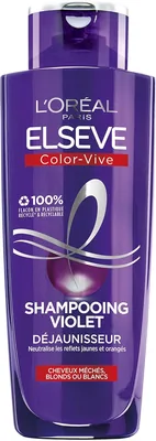 L'Oreal Paris Elseve Shampoo Violet Deyellower pour Blondes 200 ml | Pigments violets, Neutralise les reflets jaune-orange