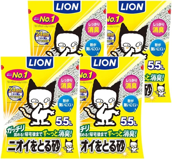 Lion Odor-Absorbing Cat Litter 1.5 Gallons (5.5 L) x 4 Bags