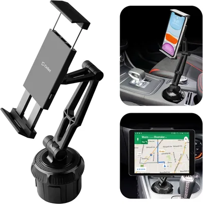 Cellet Car Cup Holder Mount - 360° Swivel, Expandable Base for iPad iPhone