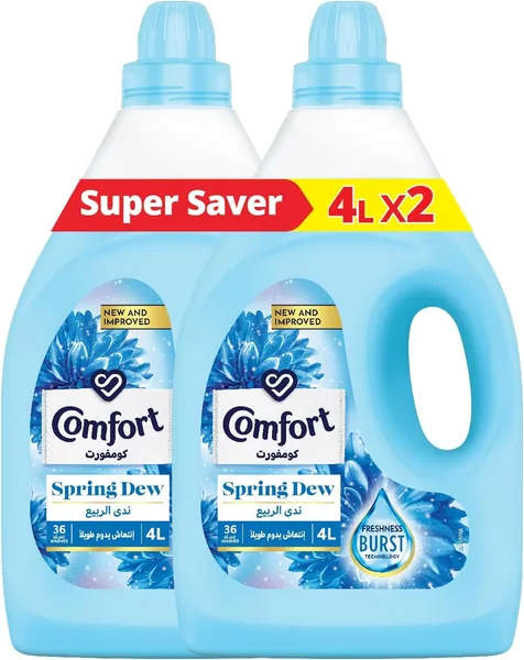 Comfort Fabric Softener, Spring Dew, 4L x 2