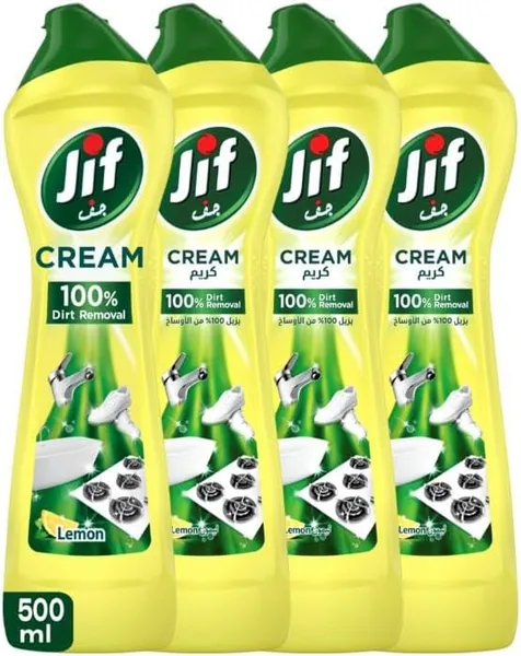 JIF Cream Cleaner, Lemon, 500ml x 4