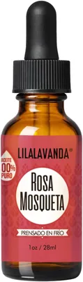 Aceite de Rosa Mosqueta 100% Puro Orgánico LilaLavanda - 28 ml | Presión Fría Virgen, Sin Fragancias ni Aditivos