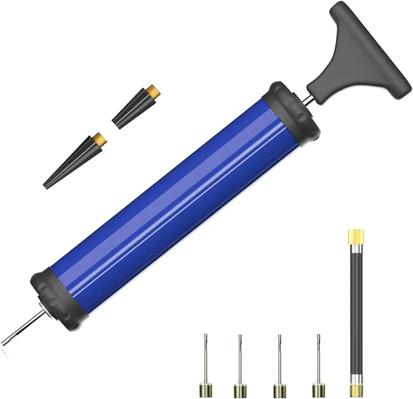 DDUO Portable Ball Pump,Air Pump Inflator Kit with Needle,Nozzle, Extension Hose Hand Pumps for Basketball Football Volleyball Water Polo Rugby Exercise Sports Ball Balloon swimmin