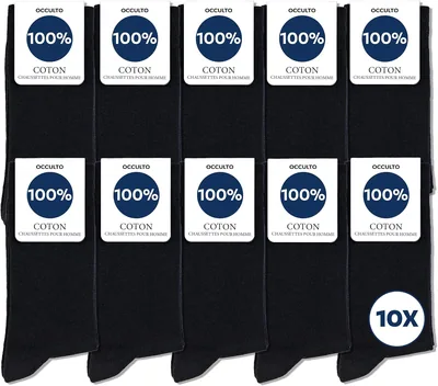 Chaussettes Occulto pour Homme en Coton 100%, 10-20 Pairs (Modèle: Ingo)