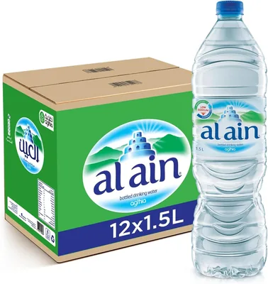Al Ain Water 1.5L Pack of 12 - Low Sodium, Balanced Minerals - 27% Off