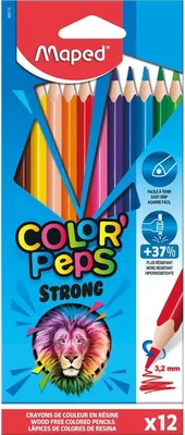 Maped Color'Peps Break-Resistant Colored Pencils, 12-Pack