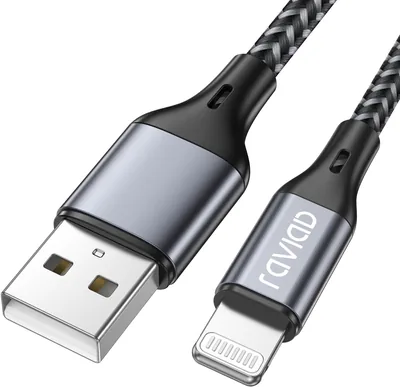 Chargeur de téléphone RAVIAD pour iPhone, câble Lightning tressé en nylon résistant pour iPhone 13/12/11/Pro/X/XS/XR/8/8 Plus - Best Deal