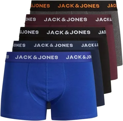 JACK & JONES Herren Boxershorts Jacblack Freitags-Trunks Pack 5 Stück S M L XL