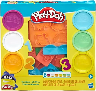 Play-Doh Set de Números del 0 al 9 con Accesorios y 6 Latas de Colores Primarios y Brilla - 36% Off
