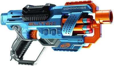 Nerf Elite 2.0 Commander RD-6 Blaster med 12 oficial Nerf Darts och roterande 6-dart drum, taktikräror, kulvar och växling av stöck