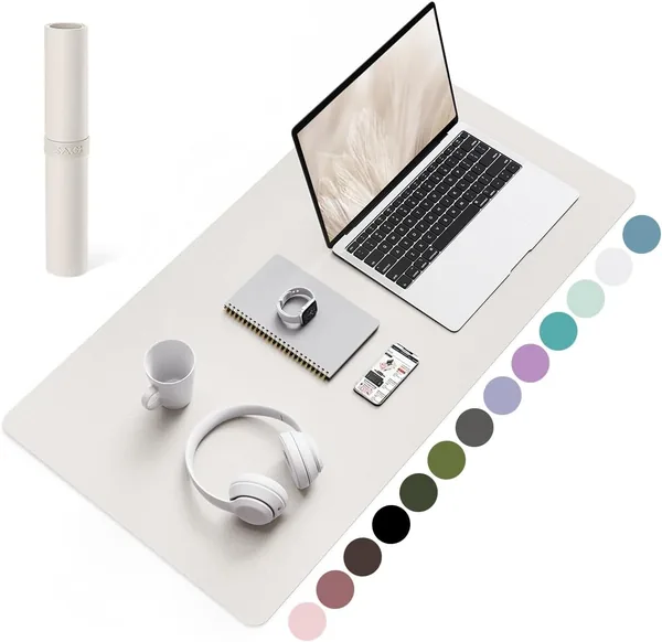 Non-Slip Desk Pad,Mouse Pad,Waterproof PVC Leather Desk Table Protector,Ultra Thin Large Desk Blotter, Easy Clean Laptop Desk Writing Mat for Office Work/Home/Decor