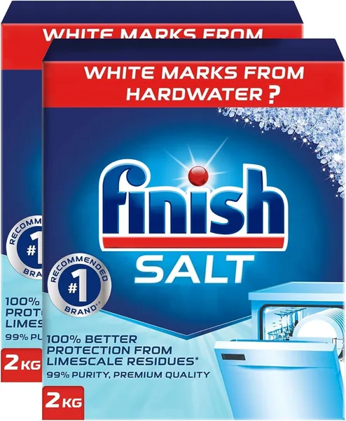 Finish Dishwasher Salt, 2kg x 2