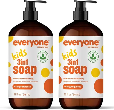 3-in-1 Kids Soap Wash Bubble Bath Shampoo 32oz Pack of 2 Organic