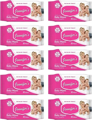 Jennifer's Baby Wipes 80's (Pack of 10) - 29% Off