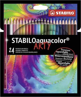 Stabilo Stabiloaquacolor Artys Crayons Aquarelle - Boîte Carton x 24 Crayons de Couleur - Gamme Artys