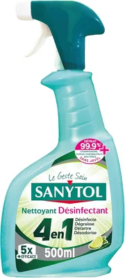 Sanytol Désinfectant Nettoyant Protection 4 Actions Fraîcheur 500 ml - 83% de réduction
