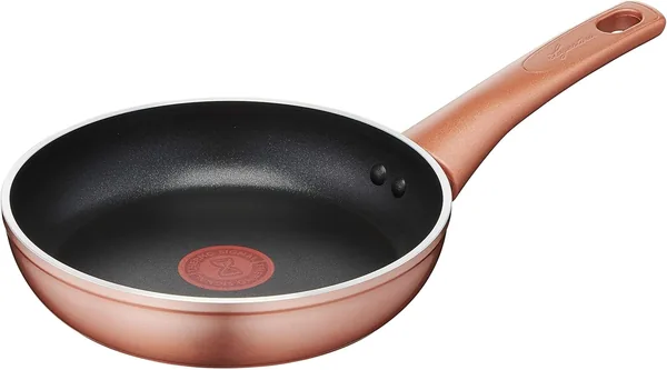 Lagostina Ramata Non-Stick Aluminium Frying Pan Diameter 20 cm with Copper Effect Exterior, Gas Pot and Oven, Easy Titanium Coating, Ergonomic Bakelite Handle