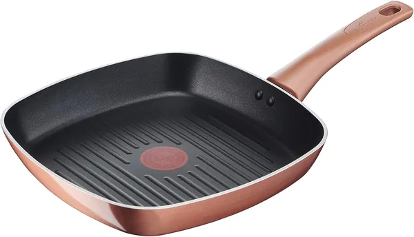 Lagostina Ramata Non-Stick Aluminium Grill 26 x 26 cm with Copper Effect Exterior, Gas Pot and Oven