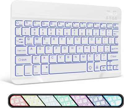 XIWMIX Slim 7-Color Backlit Bluetooth Keyboard