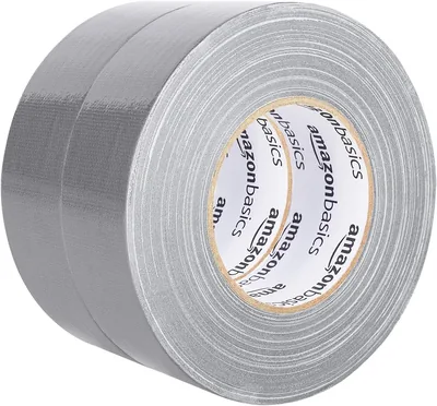 Amazon Basics Paketband Rollen, 2 Stück, 5.1 cm x 55 m, Silber