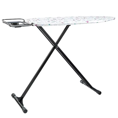 Basics Ironing Board with H-Shaped Rest, Black, Floral