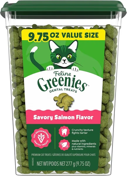 GREENIES Feline Natural Dental Care Salmon Flavour Cat Treats - 227g Tub