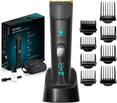 Cecotec Bamba PrecisionCare Cortapelos Wet&Dry. Lamas de Acero Inoxidable con Recubrimiento Titanio, Batería de Litio, Autonomía hasta 200 Minutos