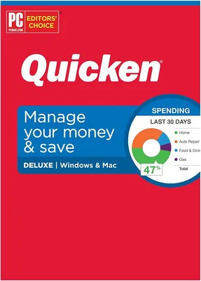 Quicken Finanzas personales de lujo - Administración de dinero y ahorro - Suscripción anual (Windows/Mac)
