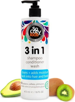 SoCozy 3-in-1 Shampoo + Conditioner + Body Wash for Kids